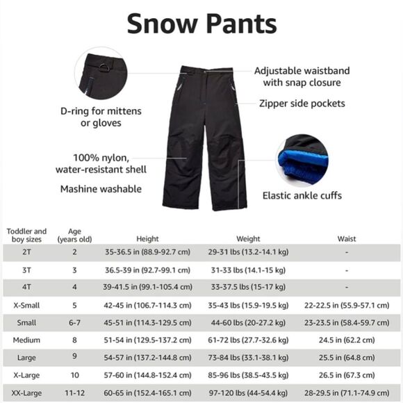 Amazon Essentials Boys and Toddlers' Water-Resistant Snow Pants - Picture 4 of 9
